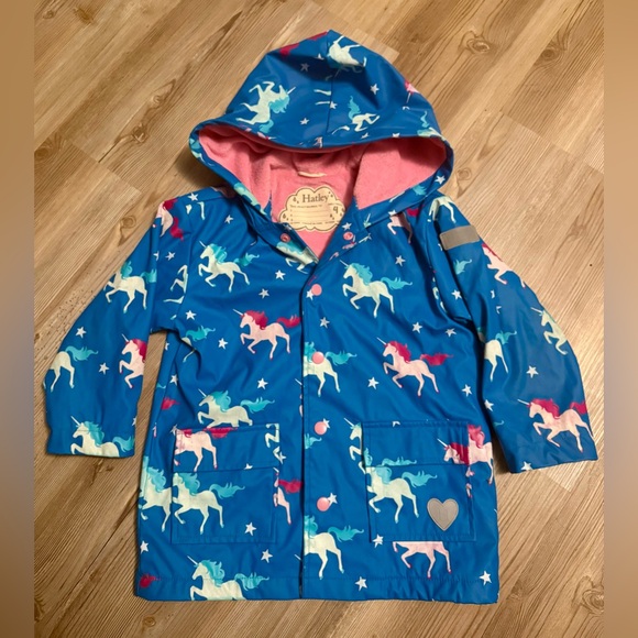 Hatley Blue Raincoat with Pink Interior - Picture 1 of 6
